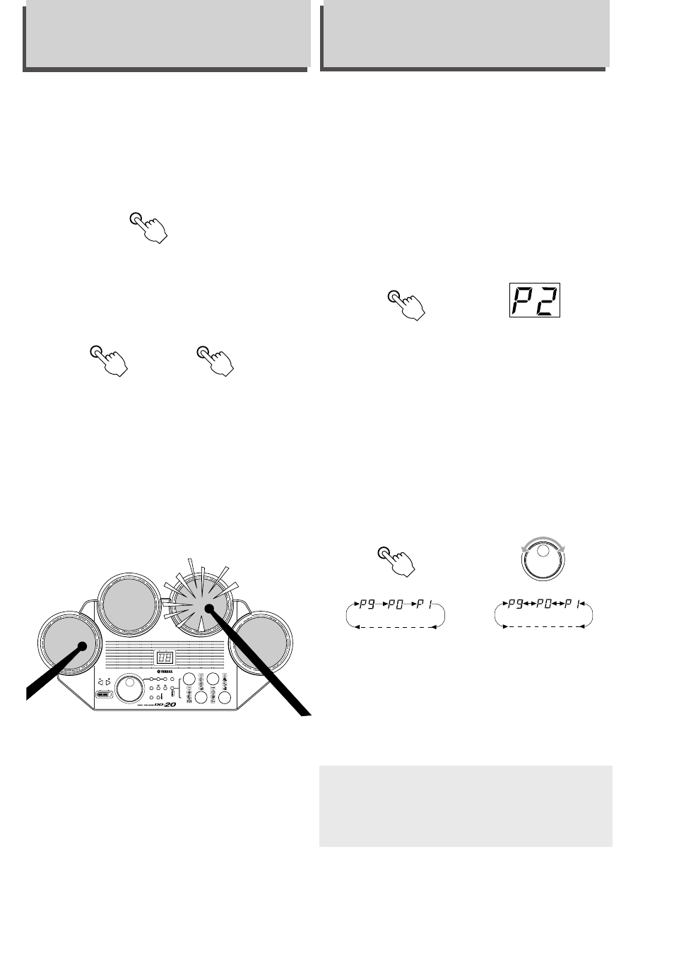 Playing the demo, Percussion set, Playing the demo percussion set | Yamaha DD-20 User Manual | Page 8 / 16