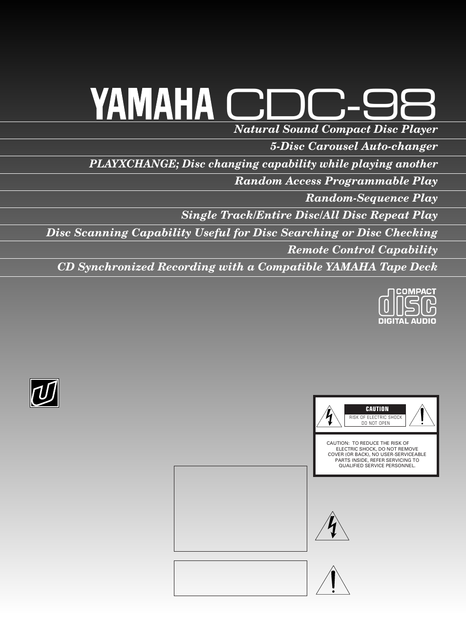 Yamaha CDC-98 User Manual | 16 pages