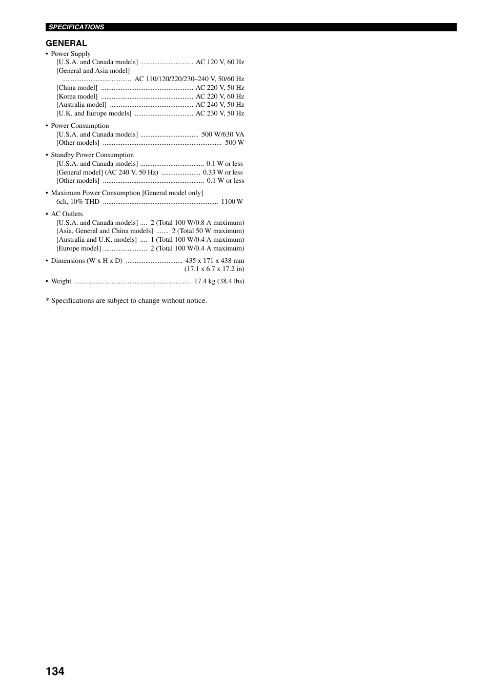 Yamaha X-V2600 User Manual | Page 138 / 144