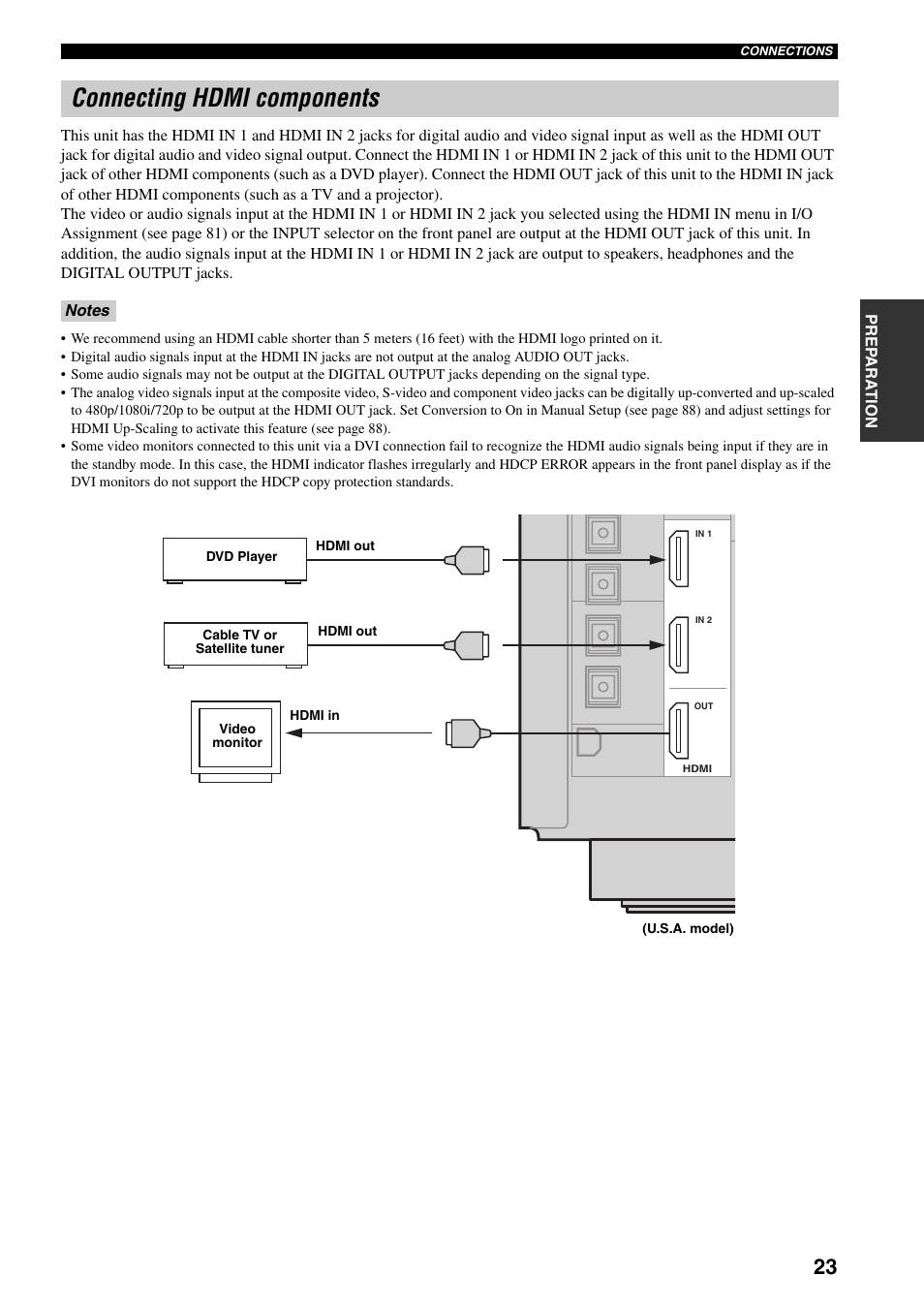 Connecting hdmi components | Yamaha X-V2600 User Manual | Page 27 / 144