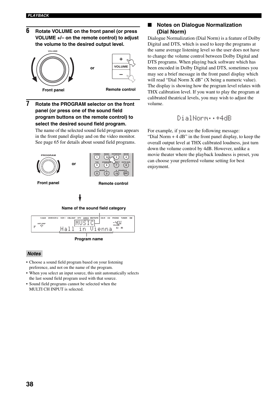 Dialnorm ;;+4db | Yamaha X-V2600 User Manual | Page 42 / 144