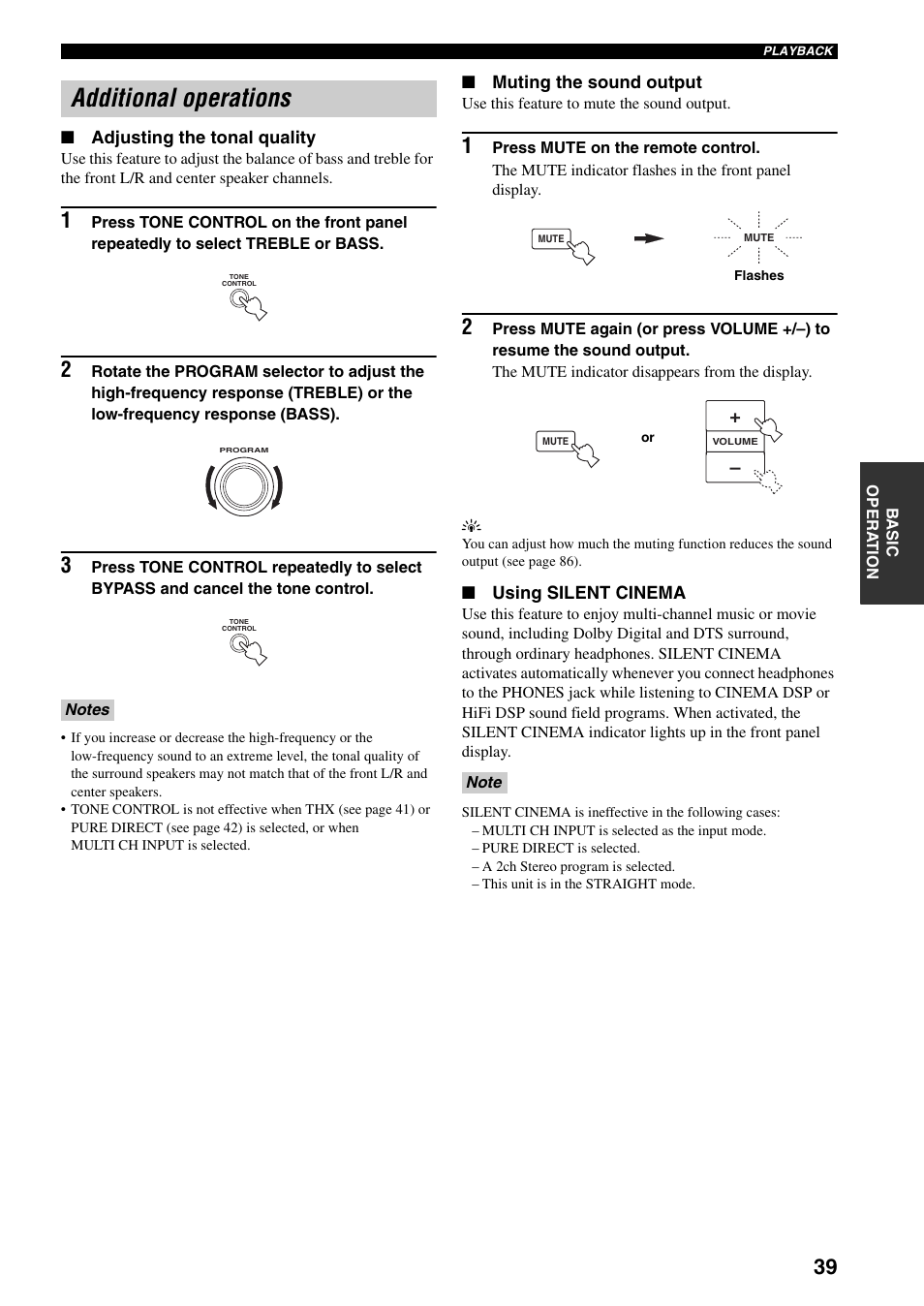 Additional operations | Yamaha X-V2600 User Manual | Page 43 / 144