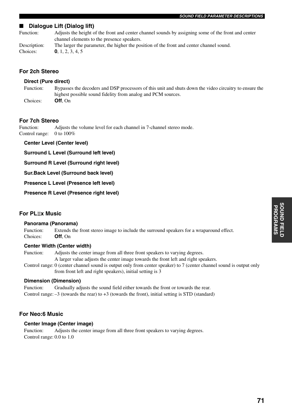 Yamaha X-V2600 User Manual | Page 75 / 144