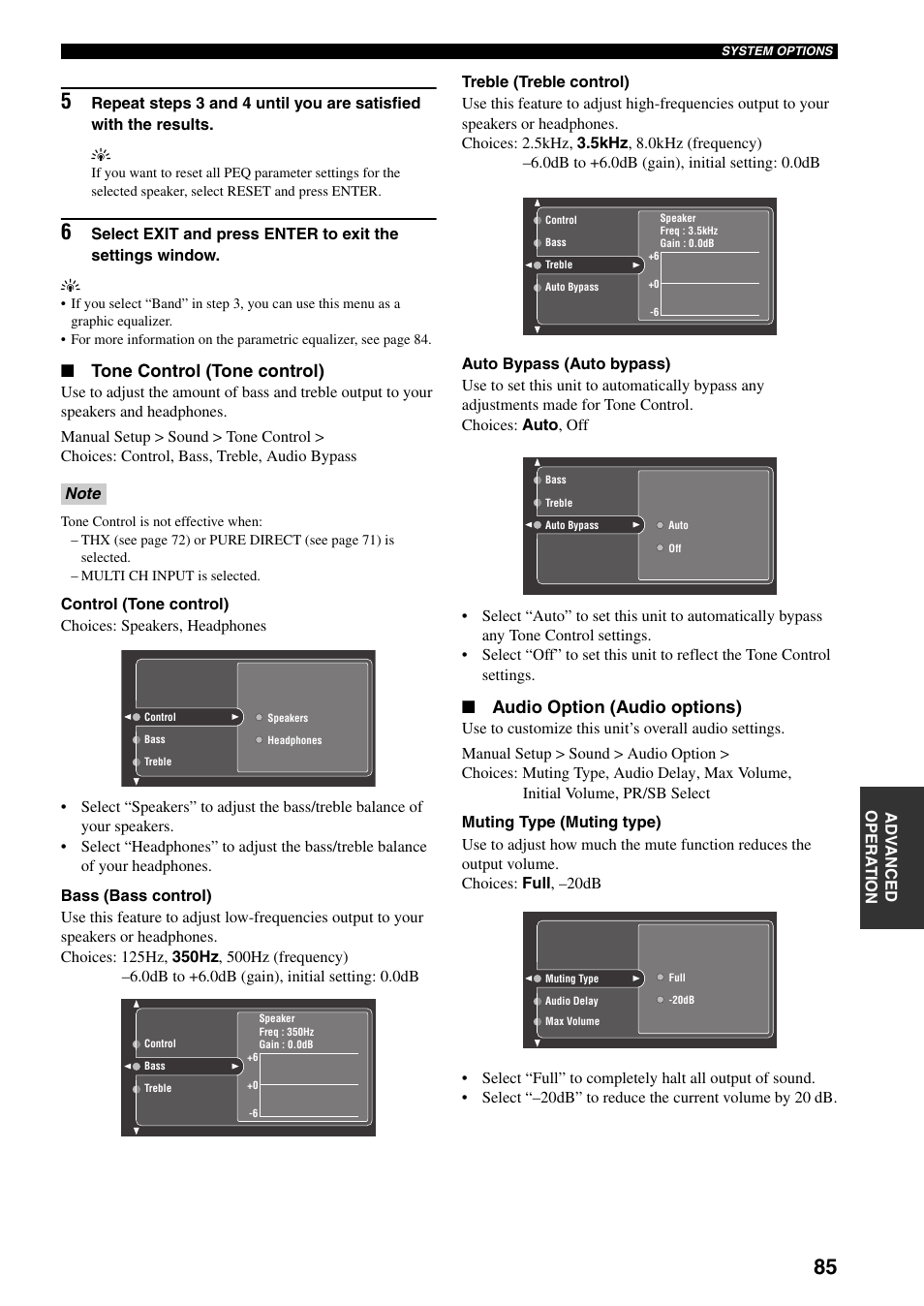 Tone control (tone control), Audio option (audio options) | Yamaha X-V2600 User Manual | Page 89 / 144