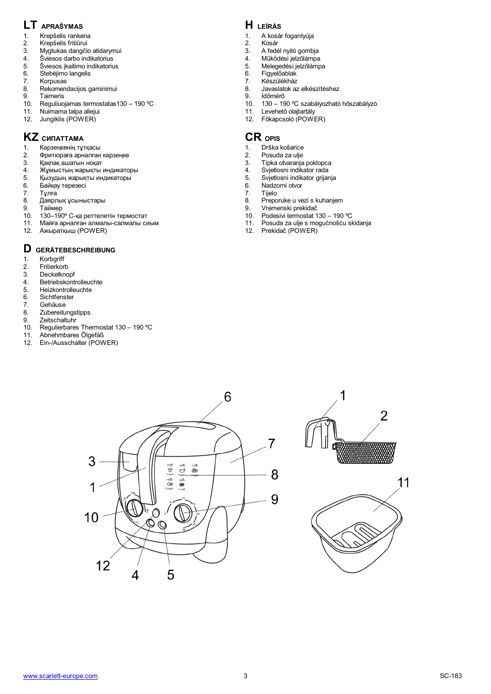 Kz cr | Scarlett SC-183 User Manual | Page 3 / 20