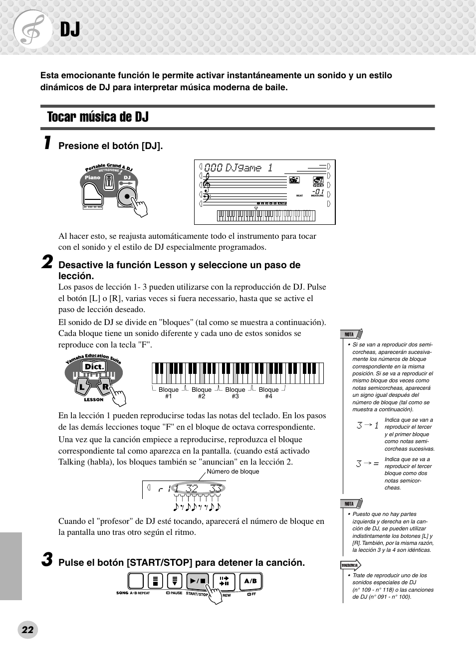 Tocar música de dj | Yamaha PSR-280 User Manual | Page 22 / 92