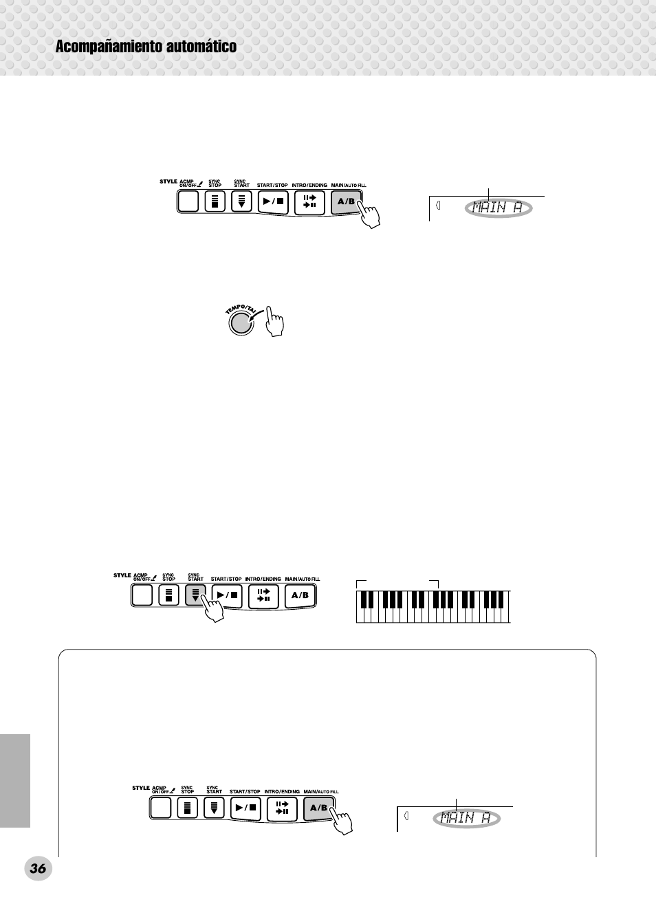 Acompañamiento automático | Yamaha PSR-280 User Manual | Page 36 / 92