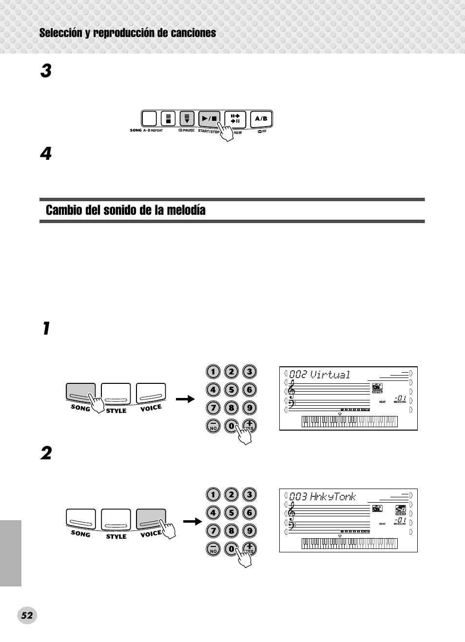 Cambio del sonido de la melodía | Yamaha PSR-280 User Manual | Page 52 / 92