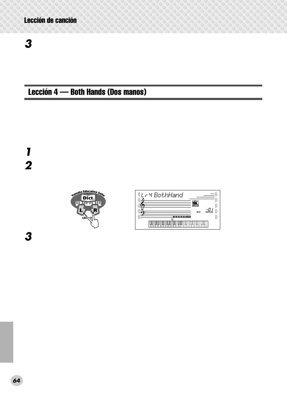 Lección 4 — both hands (dos manos) | Yamaha PSR-280 User Manual | Page 64 / 92