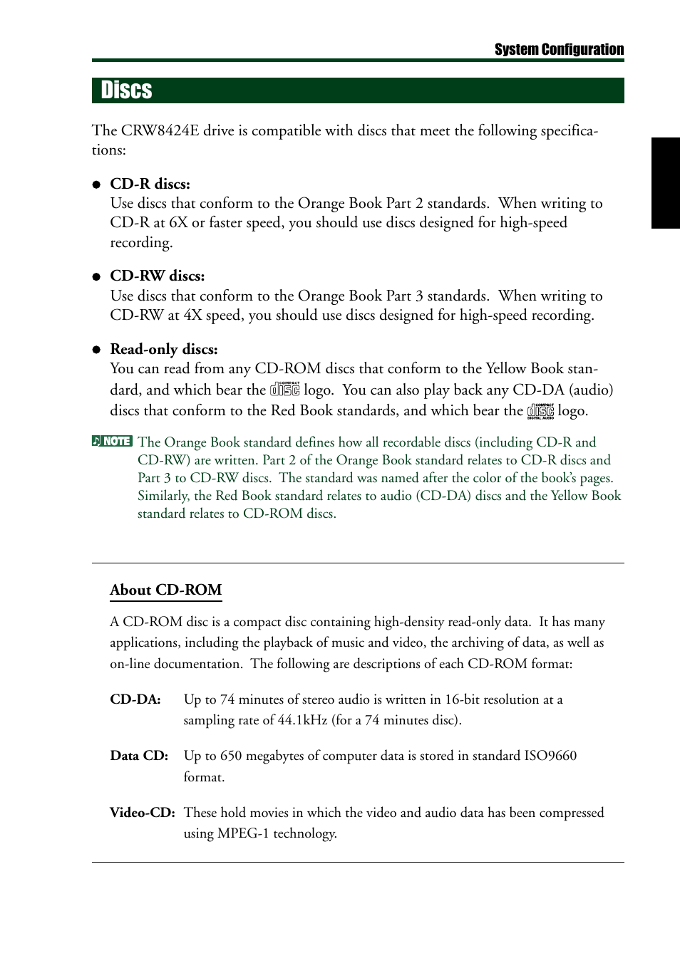 Discs | Yamaha CRW8424E User Manual | Page 13 / 46