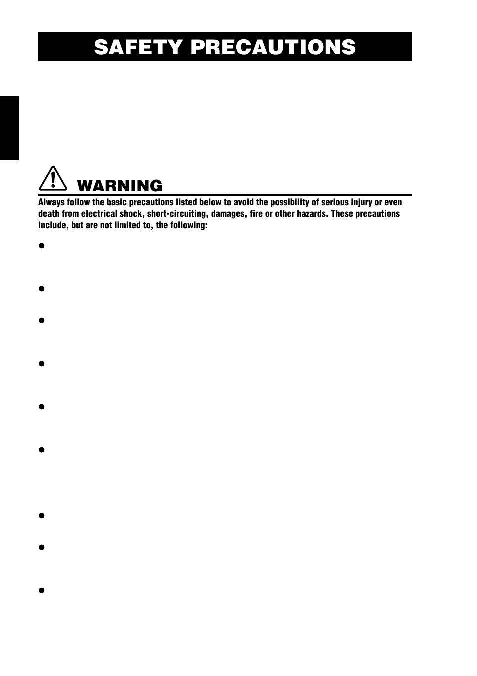 Safety precautions, Warning, Please read carefully before proceeding | Yamaha CRW8424E User Manual | Page 6 / 46