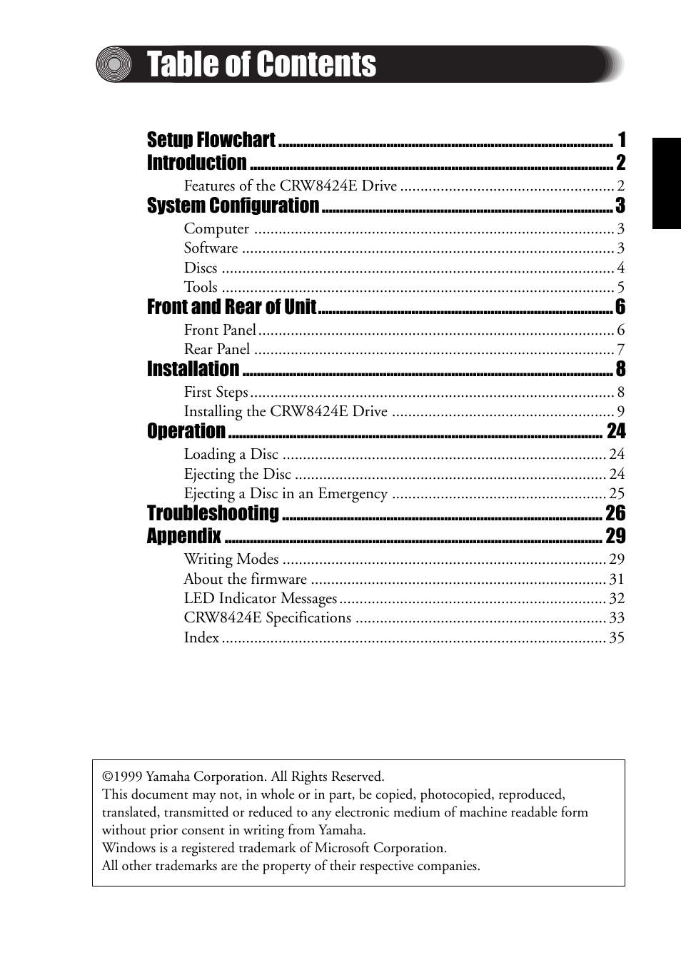 Yamaha CRW8424E User Manual | Page 9 / 46