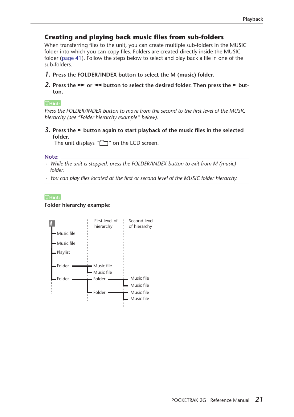 Yamaha POCKETRAK 2G User Manual | Page 21 / 54