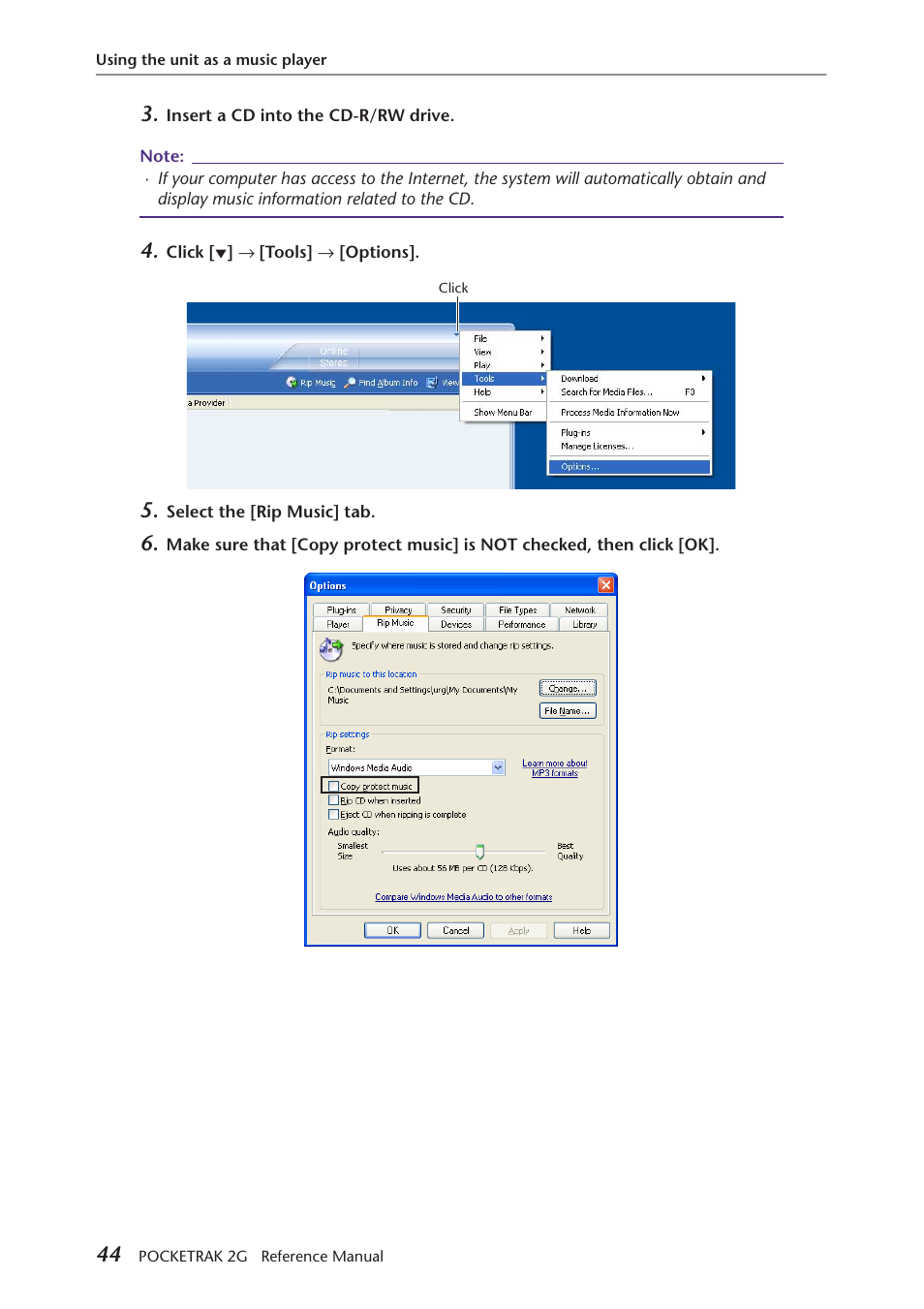 Yamaha POCKETRAK 2G User Manual | Page 44 / 54