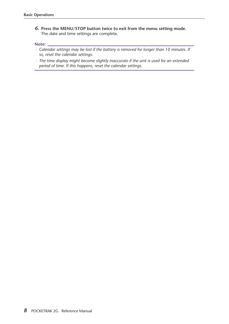Yamaha POCKETRAK 2G User Manual | Page 8 / 54