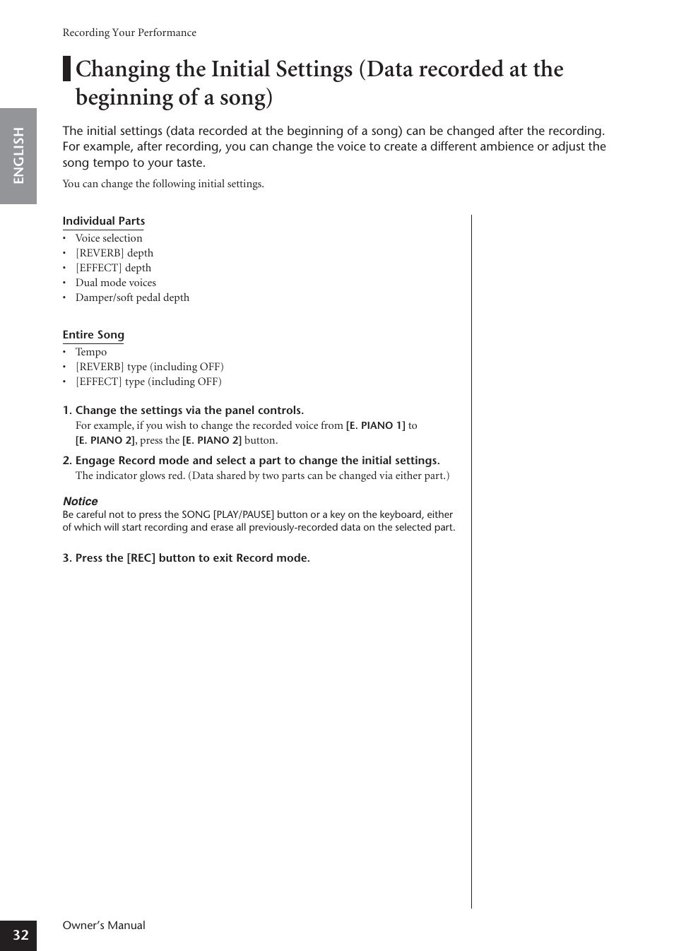 Yamaha ARIUS YDP-181 User Manual | Page 32 / 70