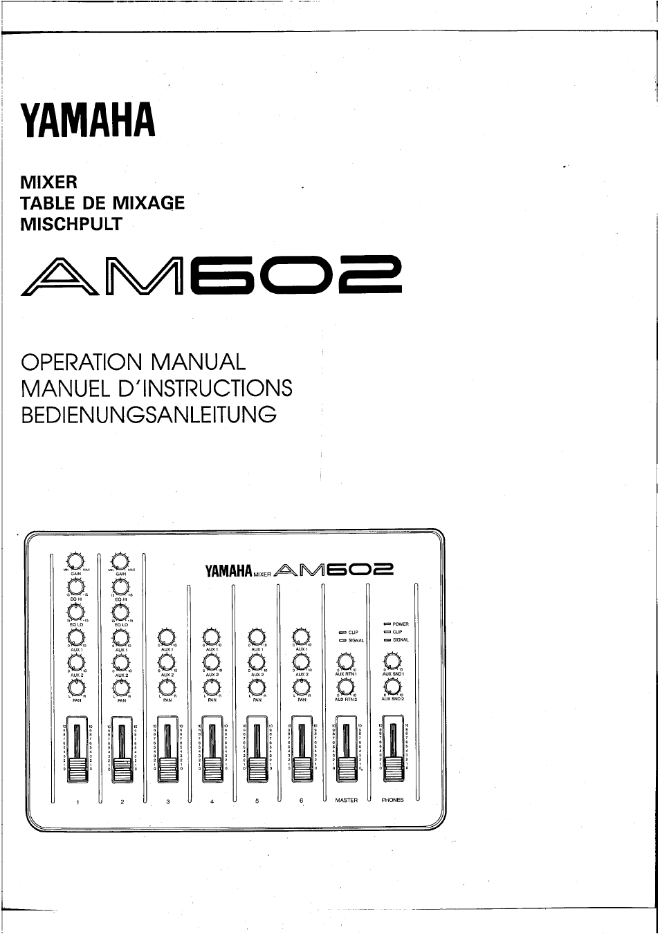 Yamaha AM602 User Manual | 38 pages
