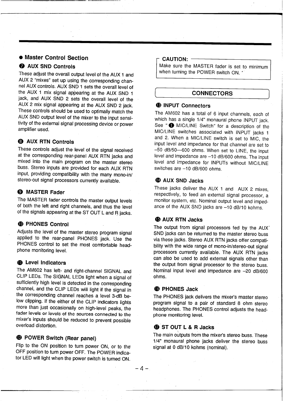 Yamaha AM602 User Manual | Page 6 / 38