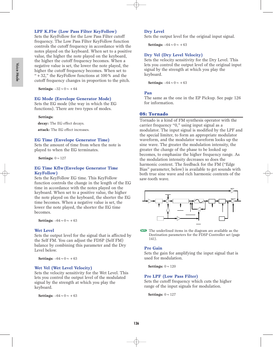 Tornado | Yamaha EX5R User Manual | Page 136 / 304