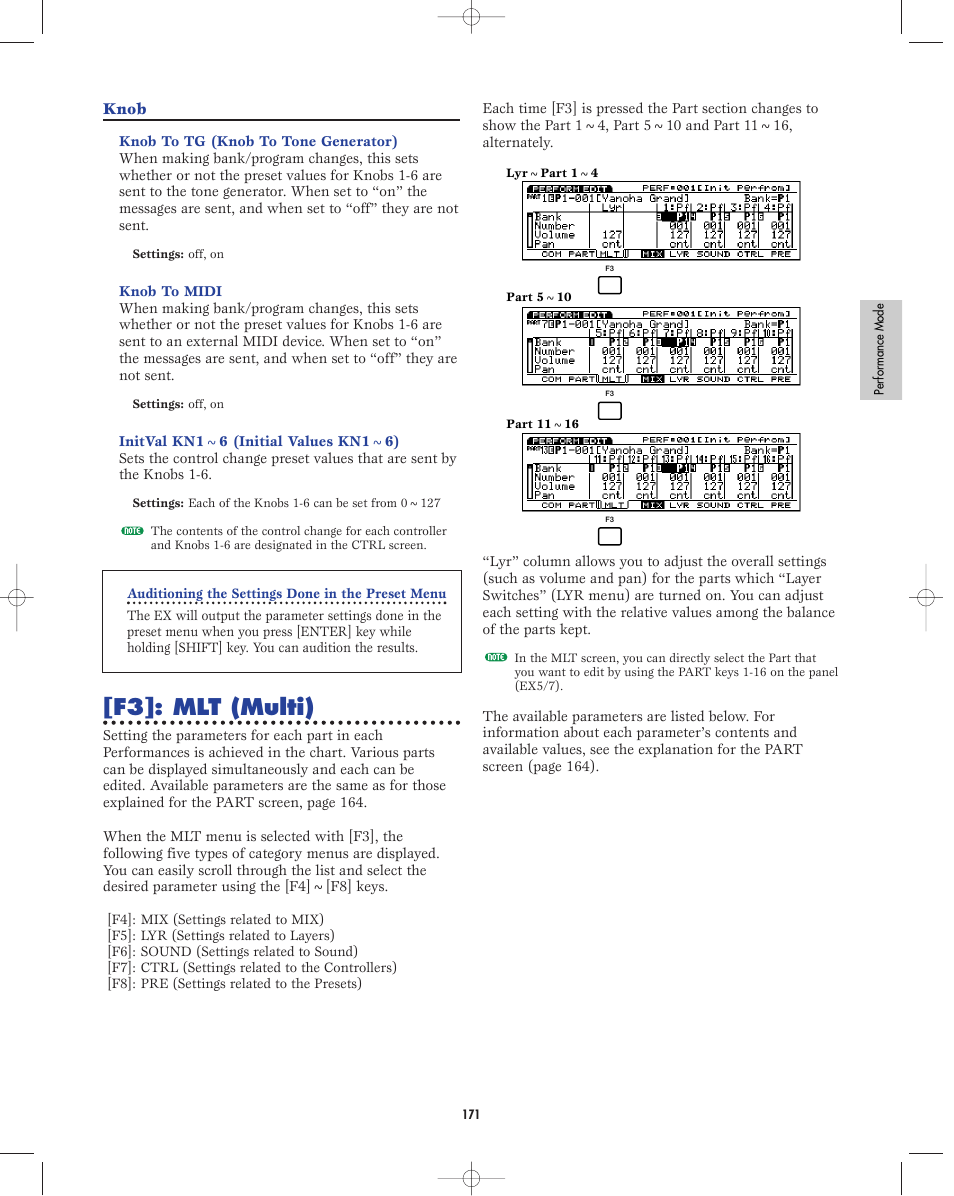 F3]: mlt (multi) | Yamaha EX5R User Manual | Page 171 / 304