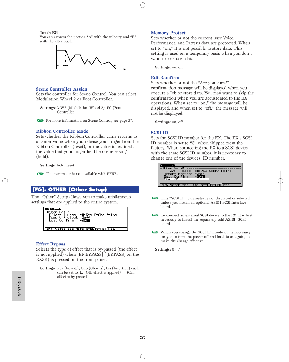 F6]: other (other setup) | Yamaha EX5R User Manual | Page 276 / 304