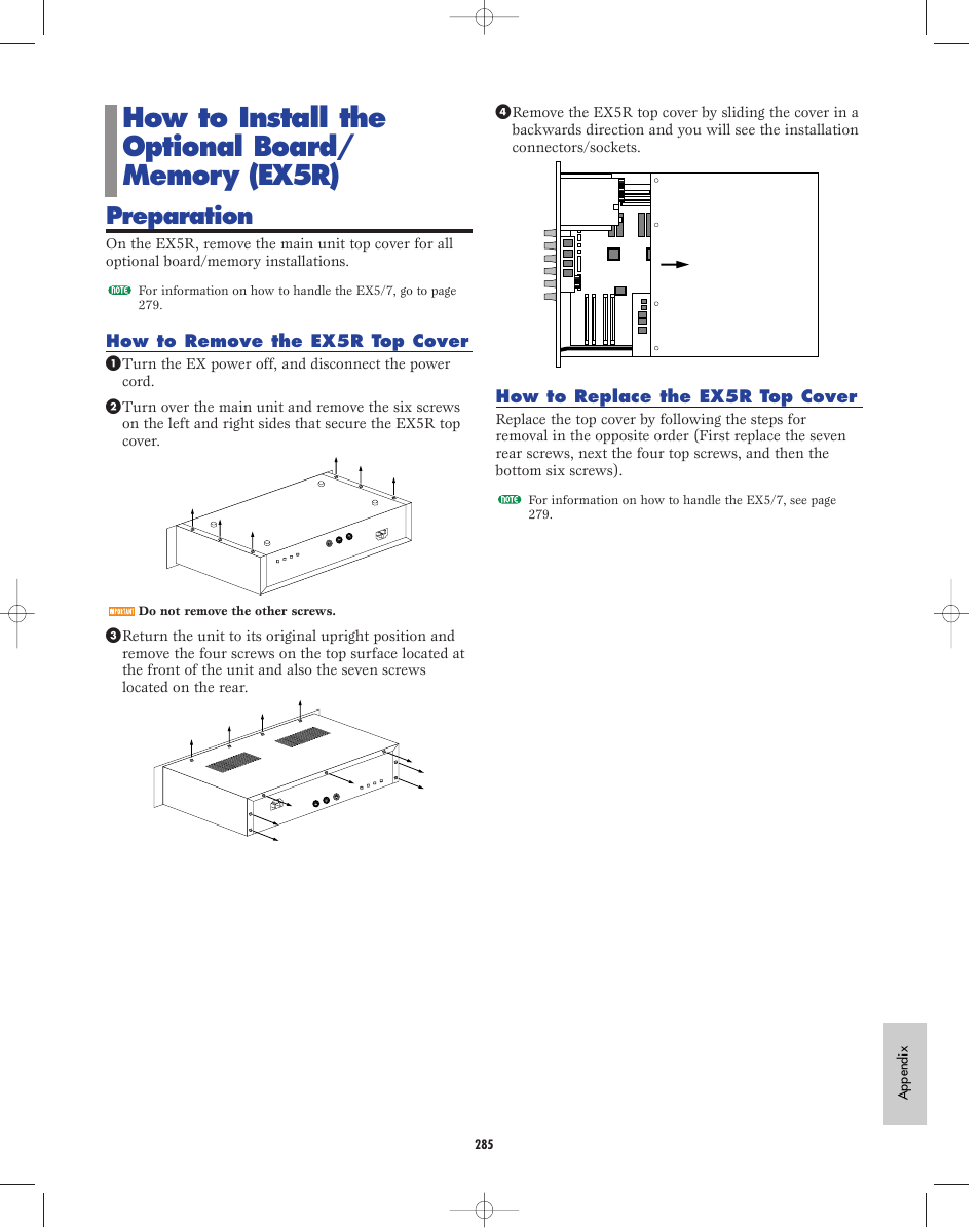 Preparation | Yamaha EX5R User Manual | Page 285 / 304