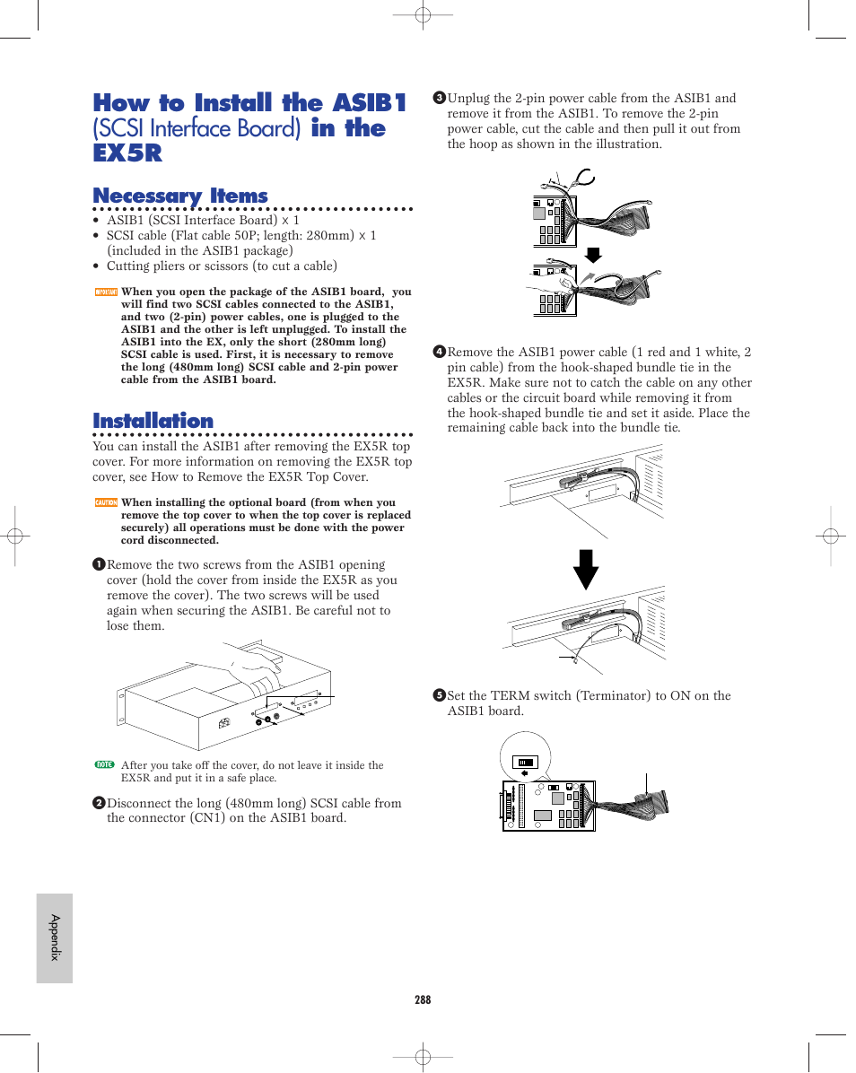 Necessary items, Installation | Yamaha EX5R User Manual | Page 288 / 304