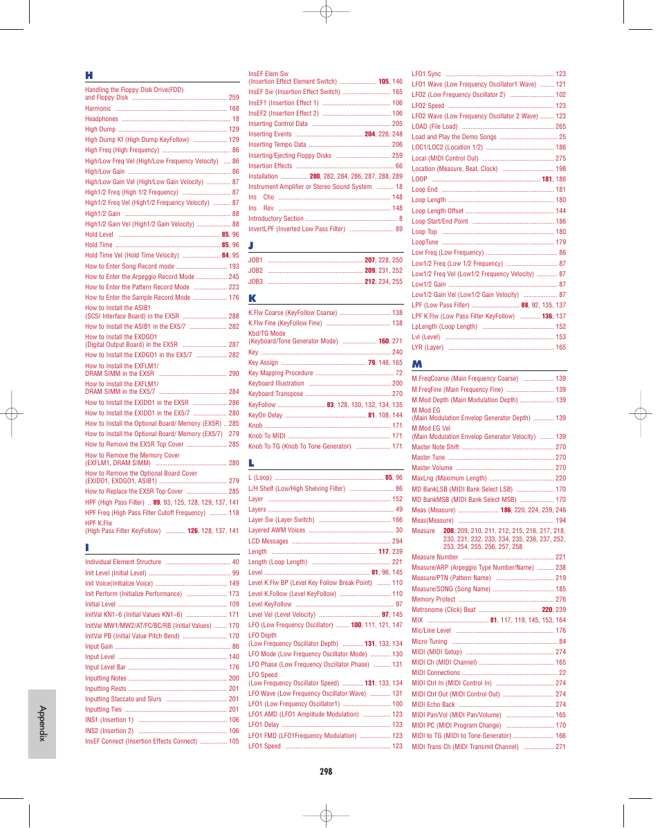 Yamaha EX5R User Manual | Page 298 / 304