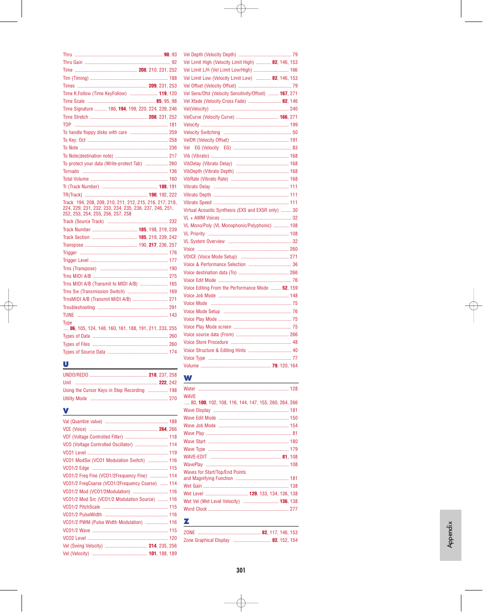 Yamaha EX5R User Manual | Page 301 / 304