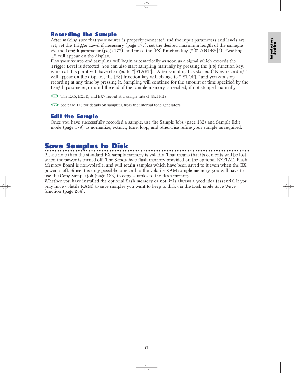 Save samples to disk | Yamaha EX5R User Manual | Page 71 / 304