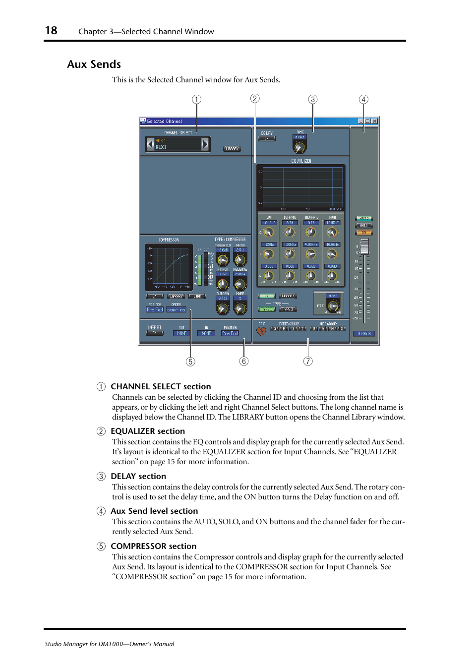 Aux sends | Yamaha DM 1000 User Manual | Page 18 / 34