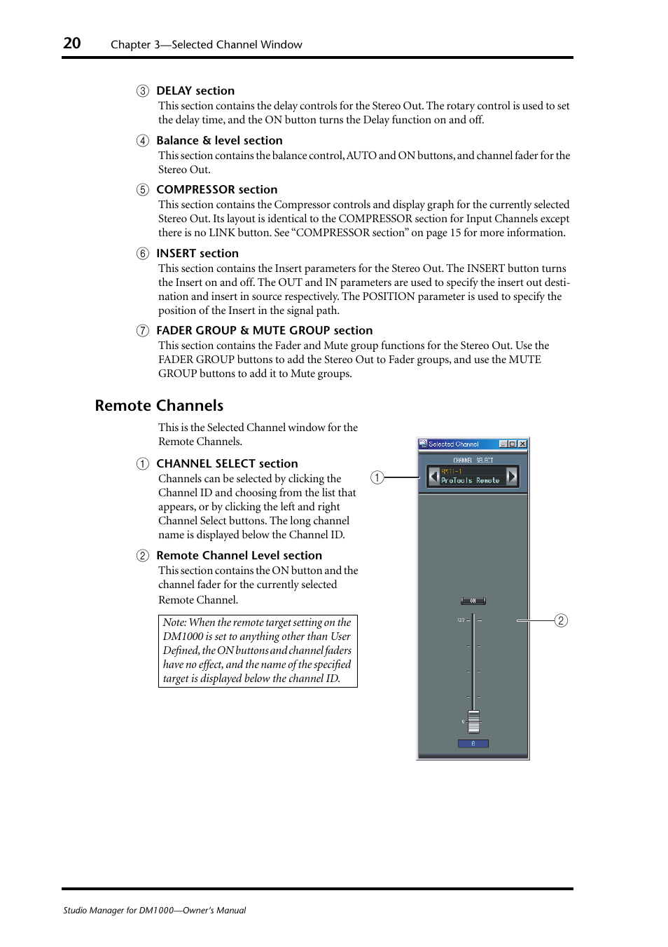 Remote channels | Yamaha DM 1000 User Manual | Page 20 / 34