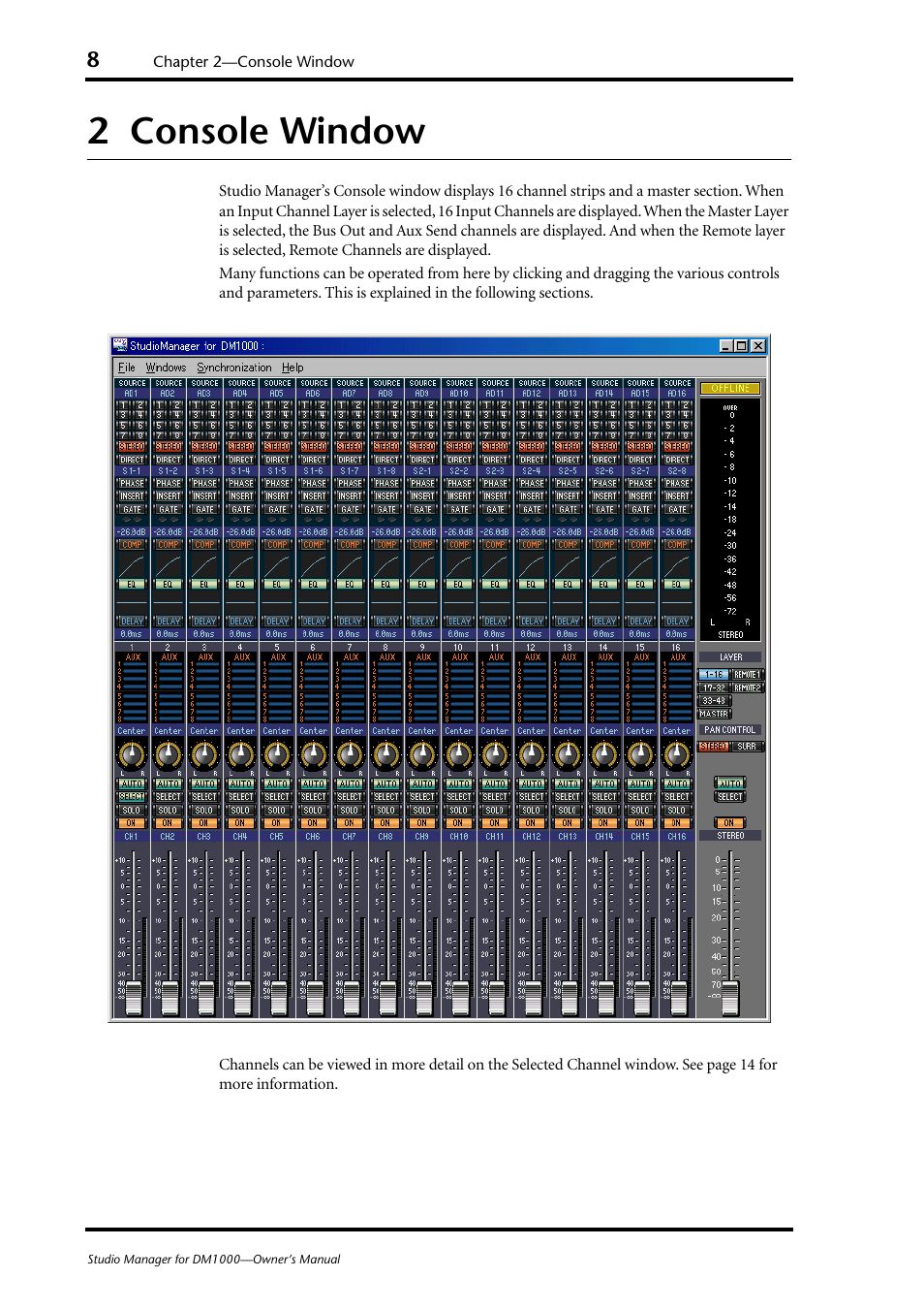 2 console window, Console window | Yamaha DM 1000 User Manual | Page 8 / 34