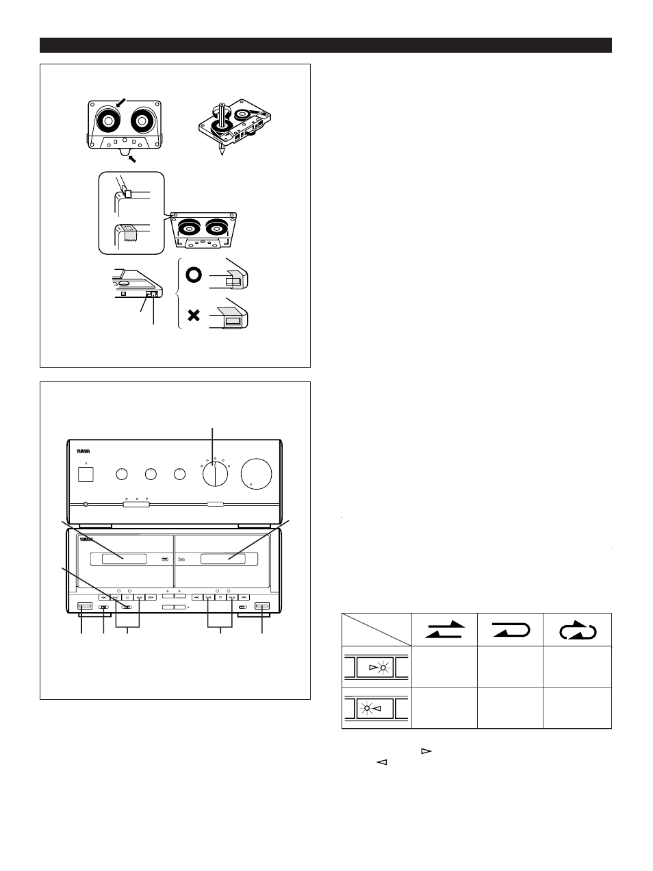 Cassette tape operation, General information, Tape “a” or tape “b” playback | Yamaha CC-5 User Manual | Page 24 / 40