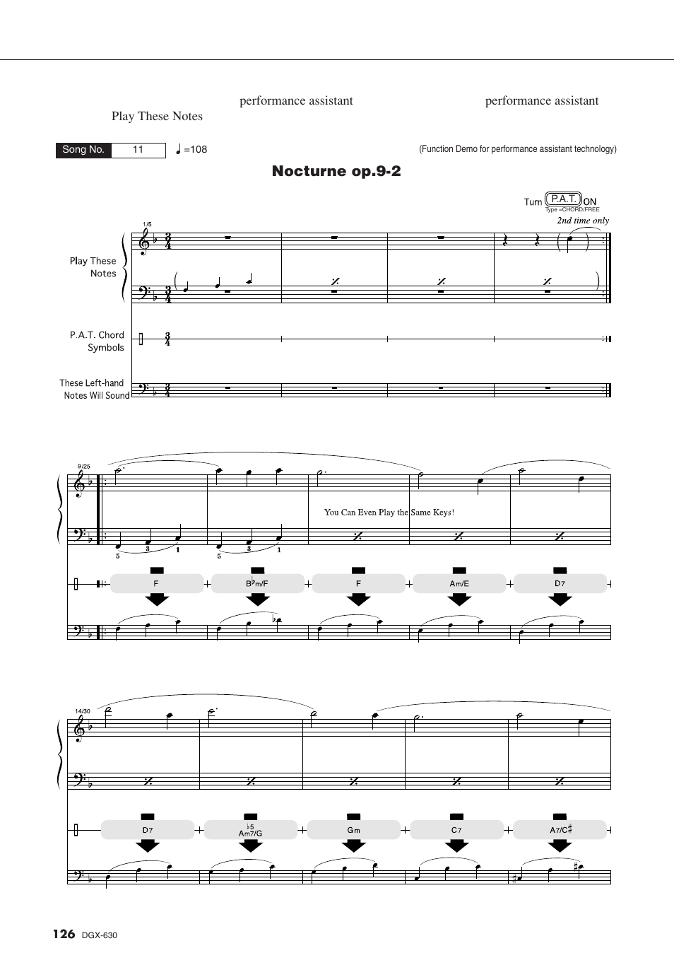 Nocturne op.9-2 | Yamaha DGX-630 User Manual | Page 126 / 154