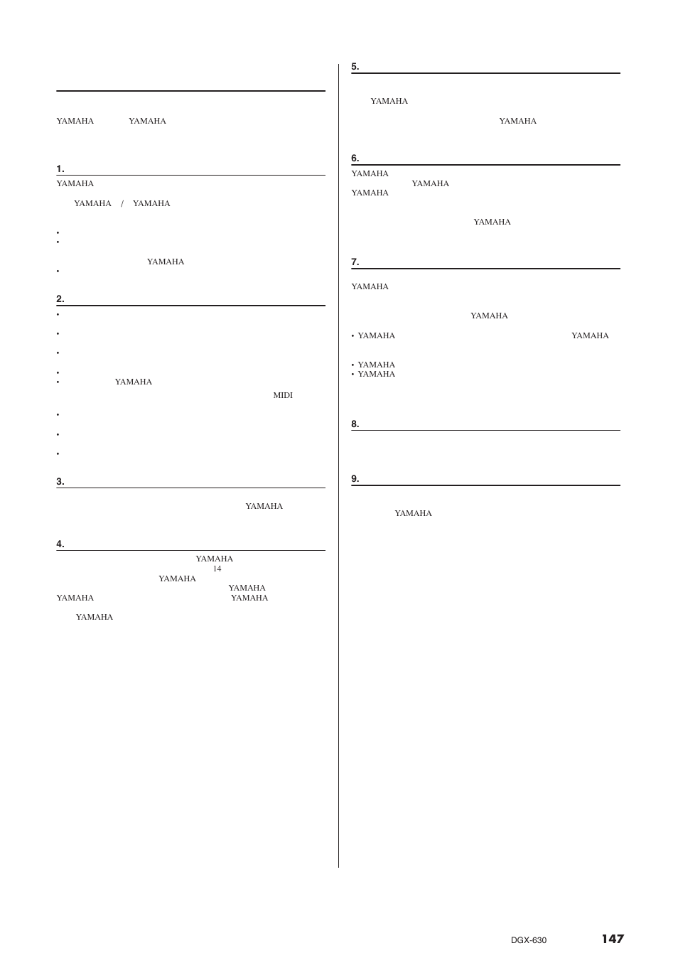 Yamaha DGX-630 User Manual | Page 147 / 154