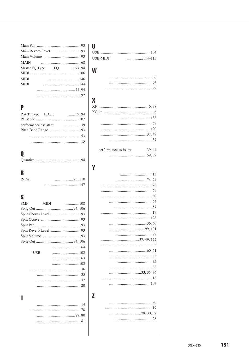 Yamaha DGX-630 User Manual | Page 151 / 154