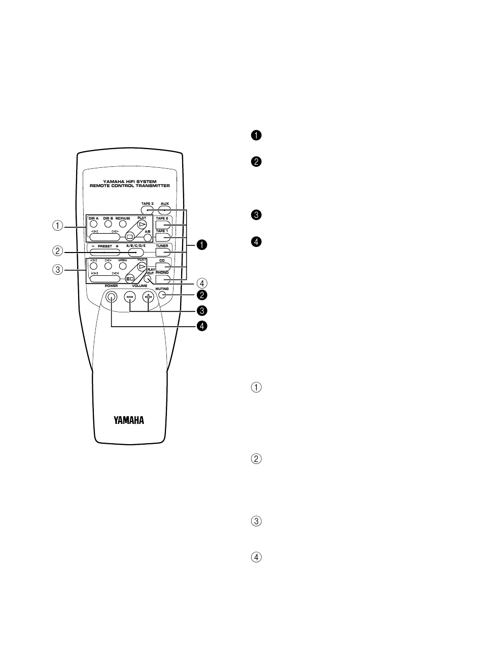 8remote control transmitter, For control of this unit 1, For other component control | Yamaha AX-1090 User Manual | Page 8 / 16