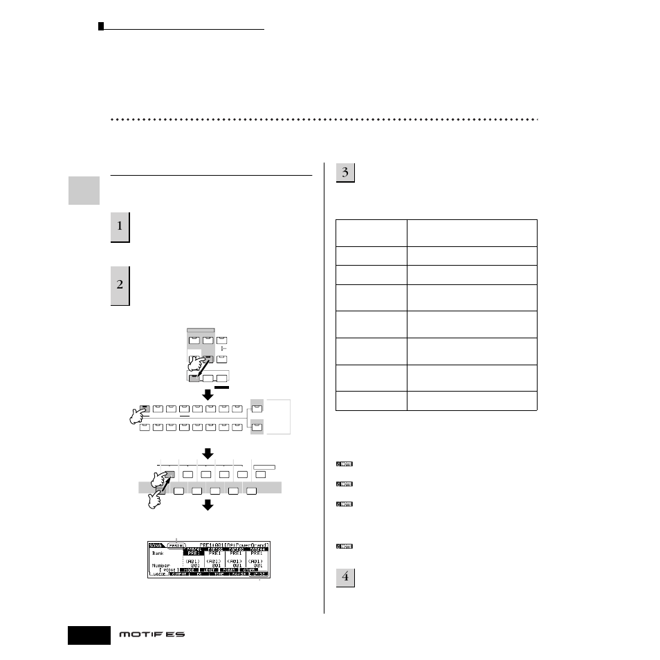 ソング作りに挑戦する, ソングモード/パターンモードでの鍵盤演奏 | Yamaha Motify ES8 User Manual | Page 102 / 300