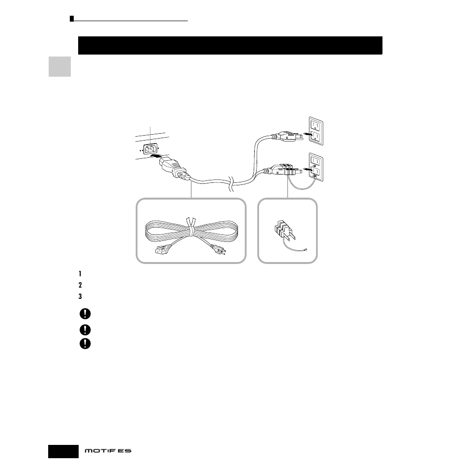 ご使用前の準備(電源を入れる前の準備), 電源の準備 | Yamaha Motify ES8 User Manual | Page 26 / 300