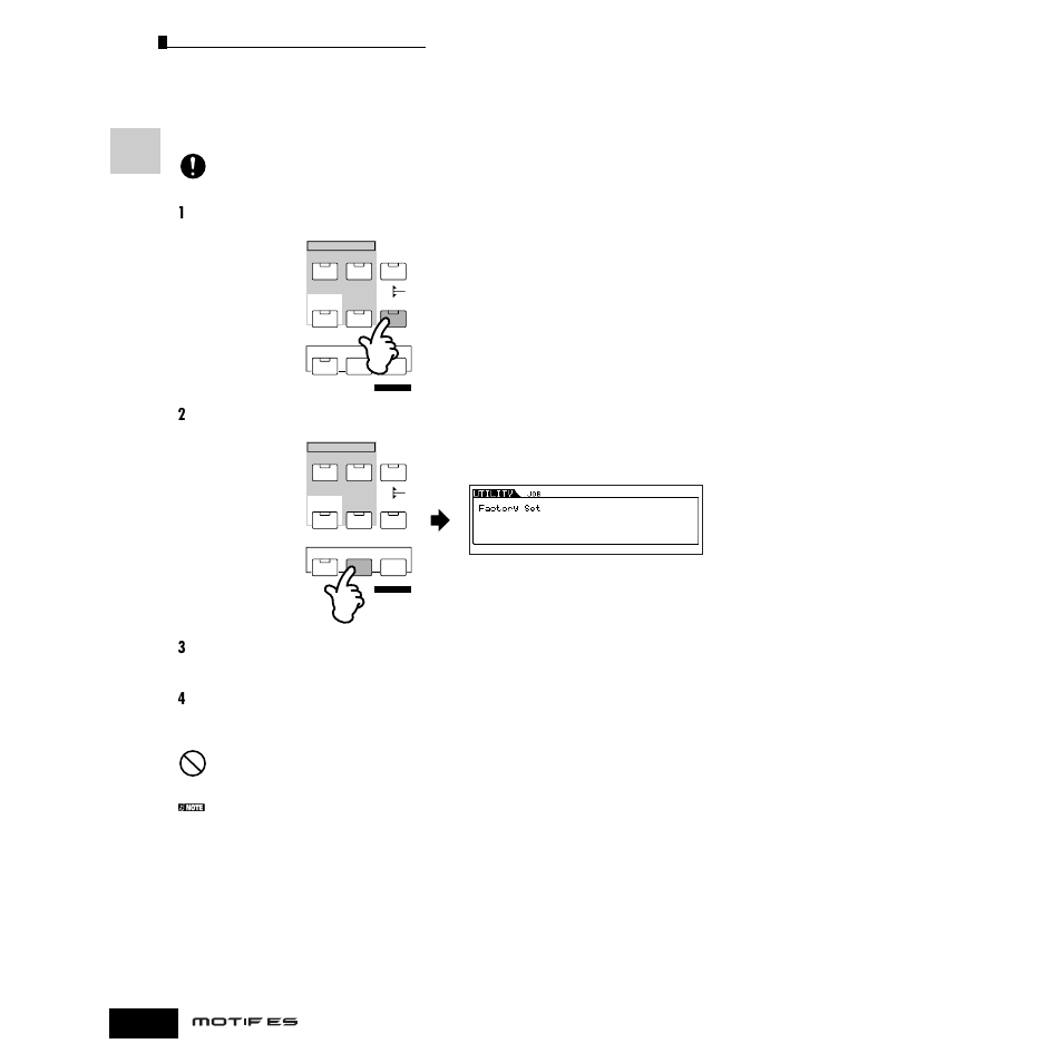 ユーザーメモリーを工場出荷時の状態に戻す | Yamaha Motify ES8 User Manual | Page 44 / 300