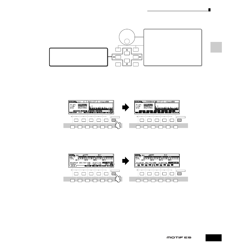 カーソルの移動とパラメーターの設定 | Yamaha Motify ES8 User Manual | Page 49 / 300