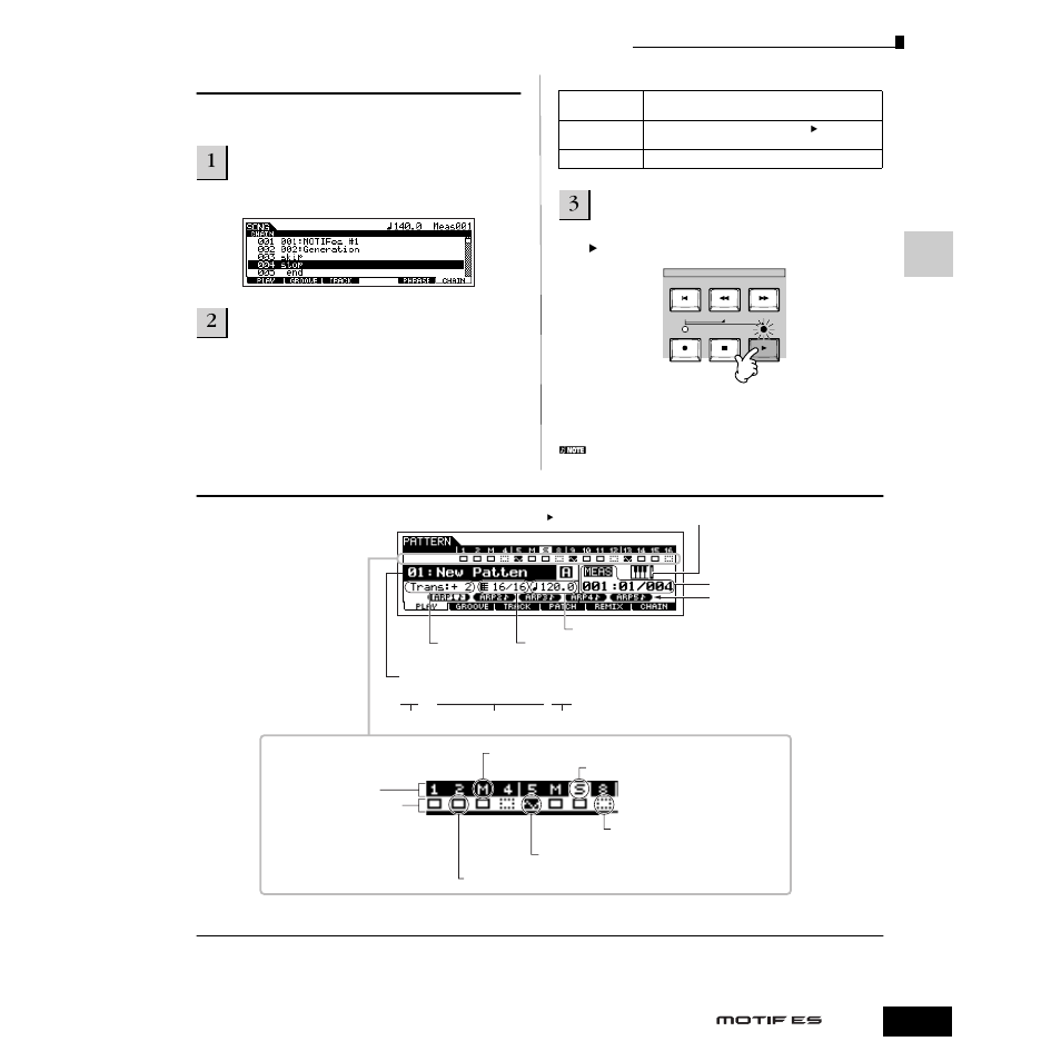 01 : new pattern a | Yamaha Motify ES8 User Manual | Page 59 / 300