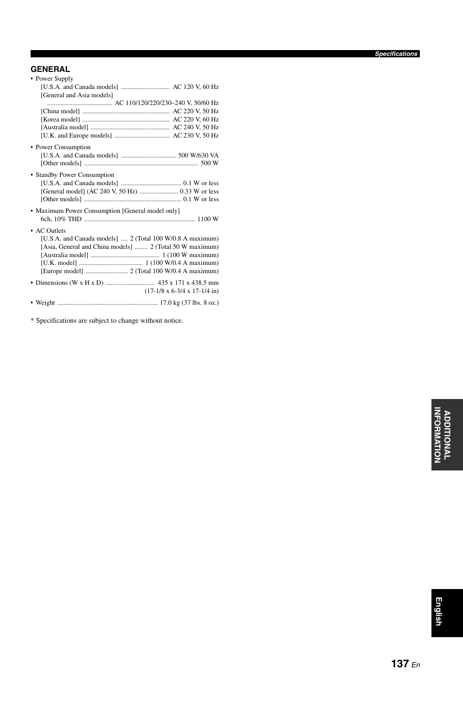 Yamaha RX-V1800 User Manual | Page 141 / 157