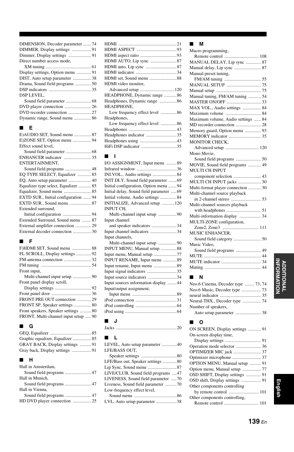 Yamaha RX-V1800 User Manual | Page 143 / 157