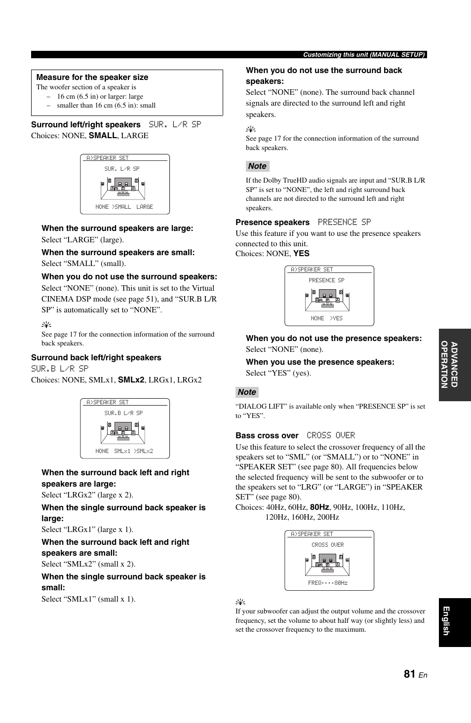 Yamaha RX-V1800 User Manual | Page 85 / 157