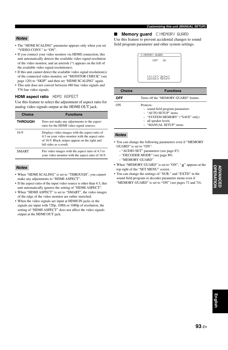 P. 93 | Yamaha RX-V1800 User Manual | Page 97 / 157