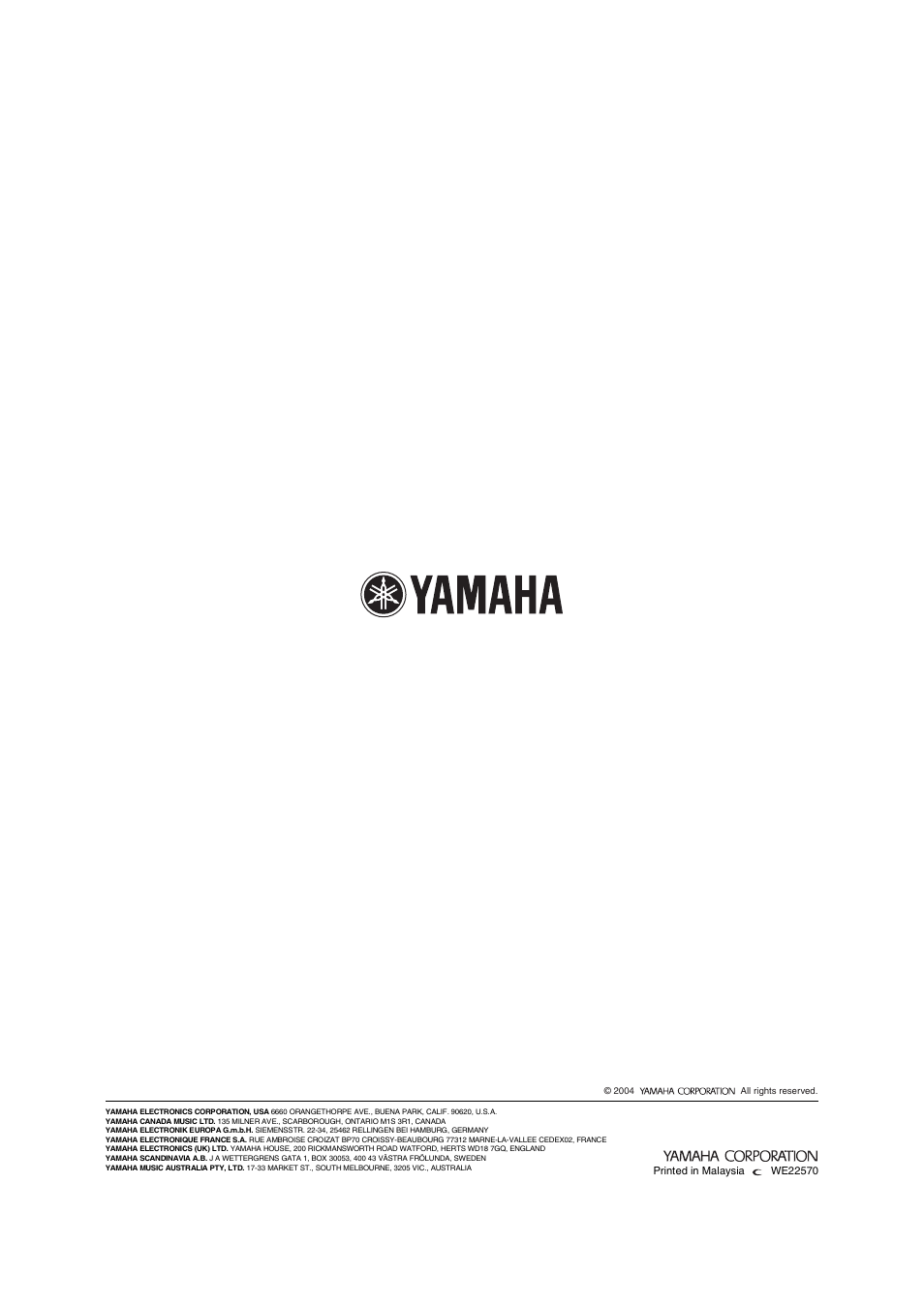 Yamaha YSP-1 User Manual | Page 70 / 70