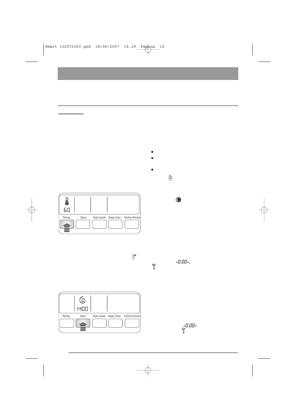 Operating sequence | Zanussi ZWF 14791 W User Manual | Page 16 / 40