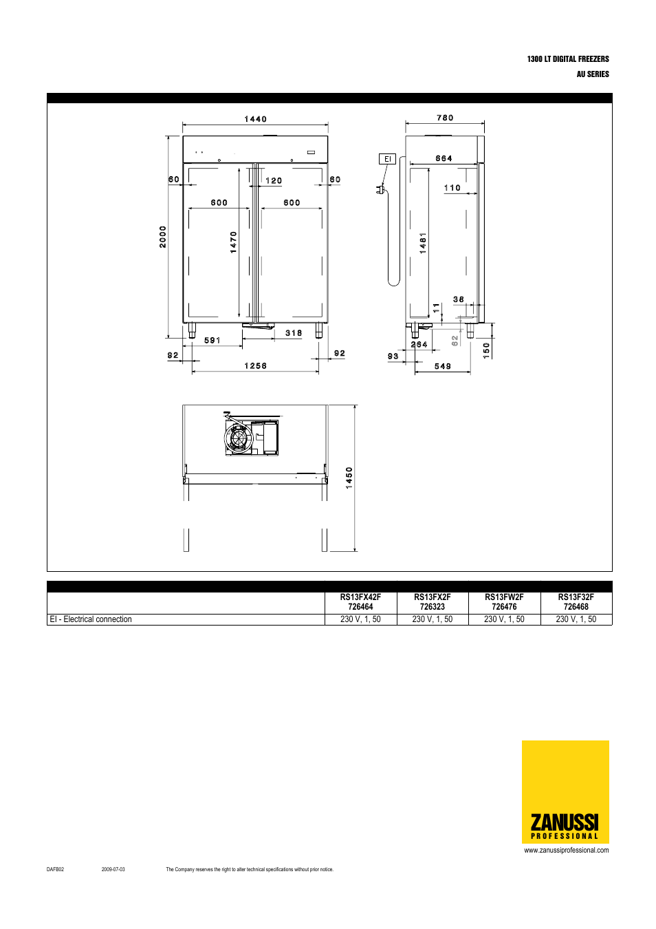 Zanussi | Zanussi RS13FX42F User Manual | Page 3 / 3